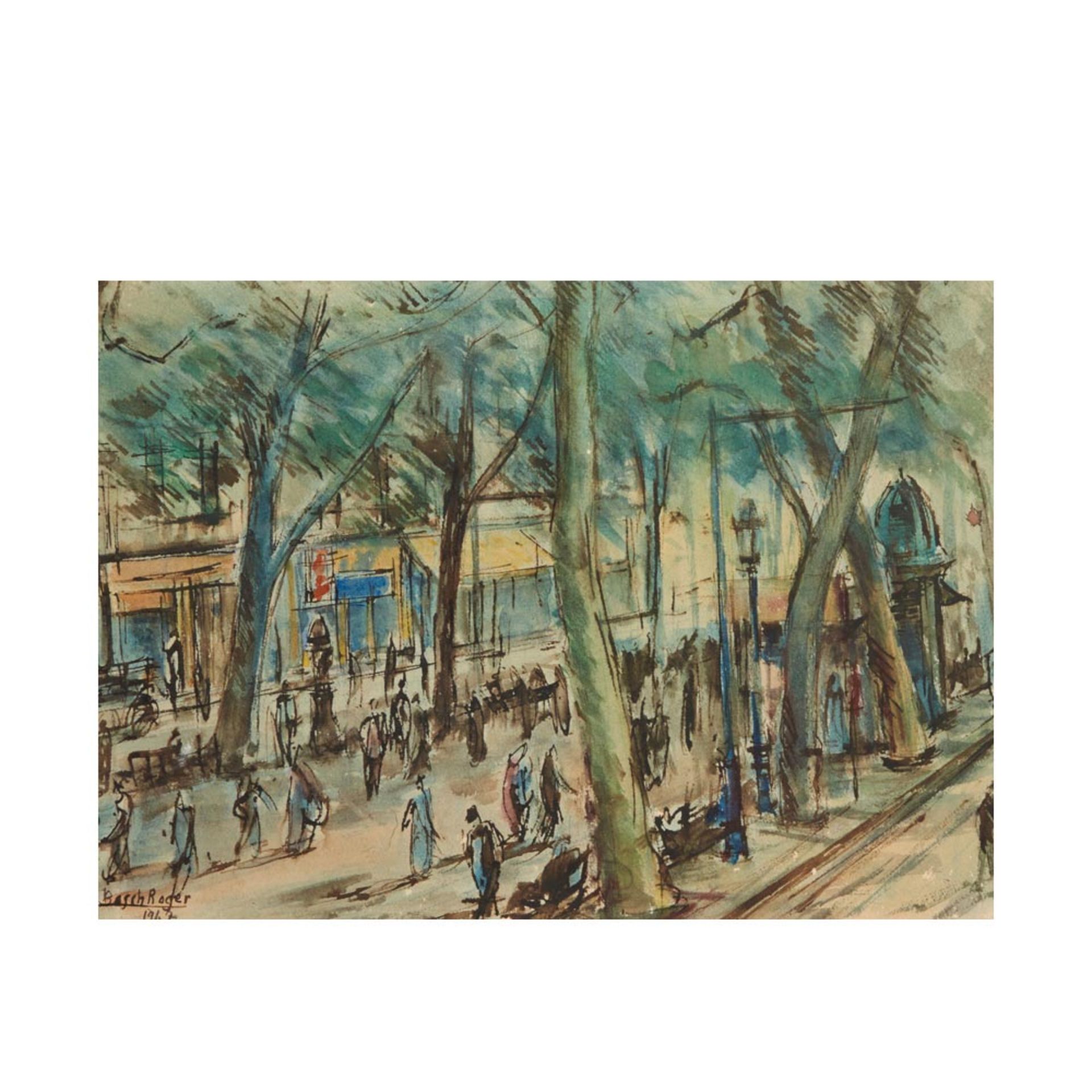 Ramblas. Watercolour and ink on paper