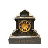 French marble table clock late 19th century