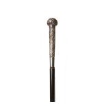 Silver and wood walking stick