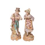 German porcelain Meissen style pair figures