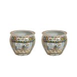 Chinese porcelain pair jardinieres