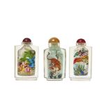 Chinese glass snuff bottles lot