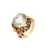 Gold and citrine ring