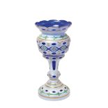 Bohemia blue and white glass centrepiece