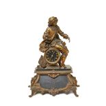 Calamine and marble table clock early 20th century