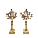 Bronze and onyx pair candelabra early 20th century