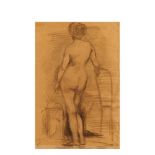 Female nude. Charcoal on paper drawing