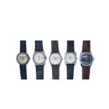 Fortis, Benrus, Longines, Lanco y Halcón steel and leather wristwatch