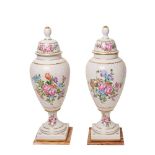 French polychrome porcelain vases