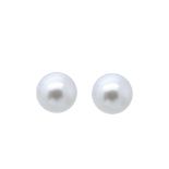 White gold and cultured pearl earrings