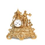 French gilt calamine table clock late 19th century