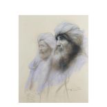 Indians. Pastel on paper