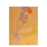 Female nude. Pastel on paper