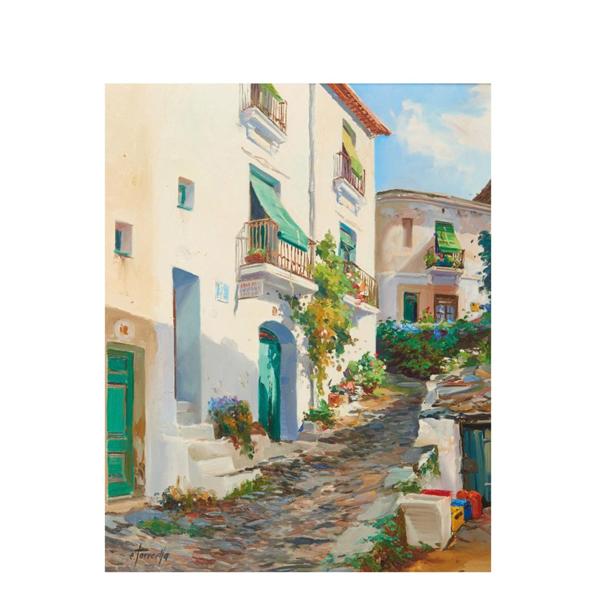 Rural street. Oil on canvas