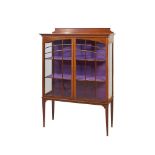 English wood and glass display cabinet early 20th century