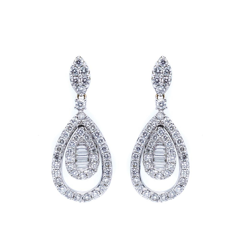 White gold and diamonds earrings