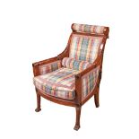 Empire mahogany wood armchair c.1820