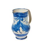 Spanish blue and white glazed ceramic jar