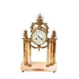 French bronze and onyx Louis XVI style table clock early 20th century