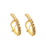 Gold and zircons earrings