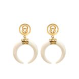 Gold and bone earrings