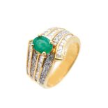 Alen Dione gold, emerald and diamonds ring