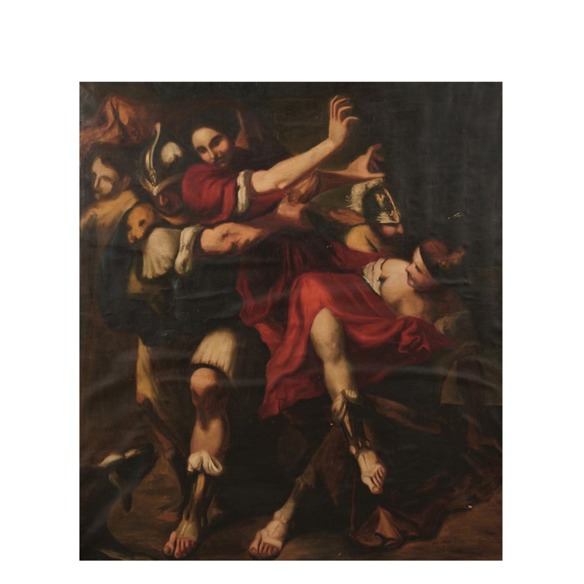Spanish school, 19th century. The Rape of the Sabines. Oil on canvas