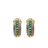 Gold,white gold, diamonds and emeralds earrings