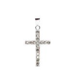 White gold and diamonds cross pendant