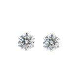 White gold and platinum and diamond earrings