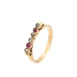 Gold, diamonds and rubies ring