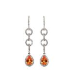 WhIte gold, diamonds and citrine earrings