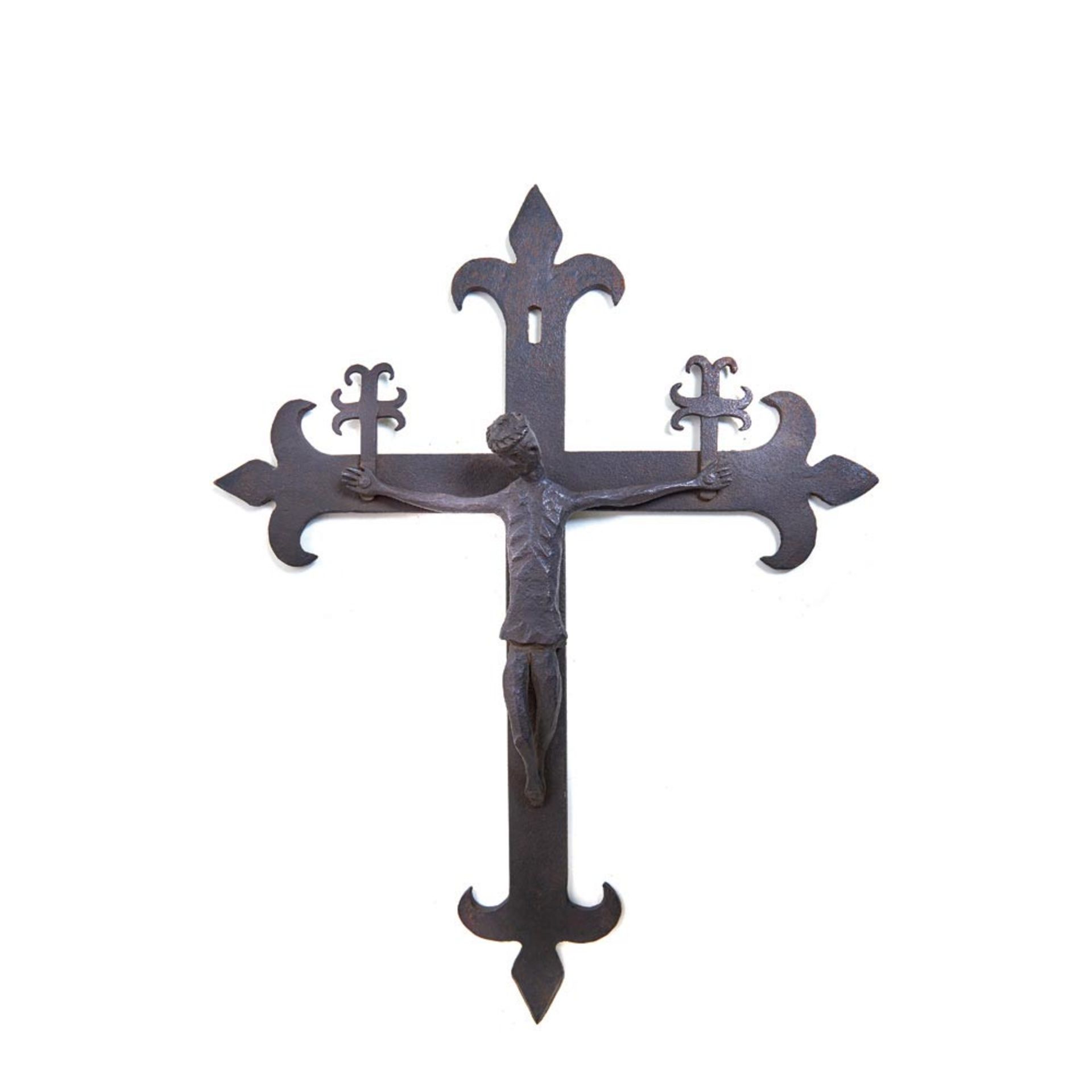 Wrought iron crucifix, early 20th century