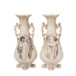 Royal Dux porcelain pair of vases, early 20th century