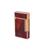 Dupont gold plated and red lacquer lighter