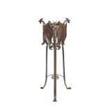 Modernist wrought iron jardiniere stand, early 20th century