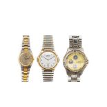 Lotus Multifunction, Sanyo and Seiko steel and gold plated wristwatch lot