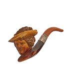 Meerschaum, silver and amber pipe