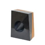 Spanish black marble and oak wood sculpture