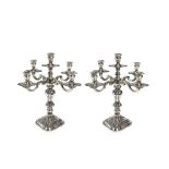 Silver pair of candelabras