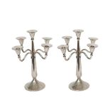 Silver pair of candelabras