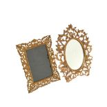 Bronze mirror and photo frame lot