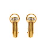 Gold, white gold and diamonds earrings