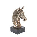Silver plated horse bust