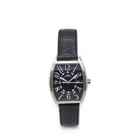 Sandoz steel and leather wristwatch