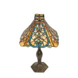 Metal and glass Tiffany style table lamp