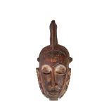 Baule carved wood mask, Congo