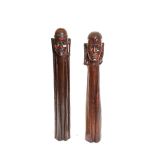 African carved wood pair of sculptures