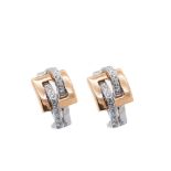 Gold, white gold and diamonds earrings