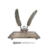 Silver inkstand and letter opener lot